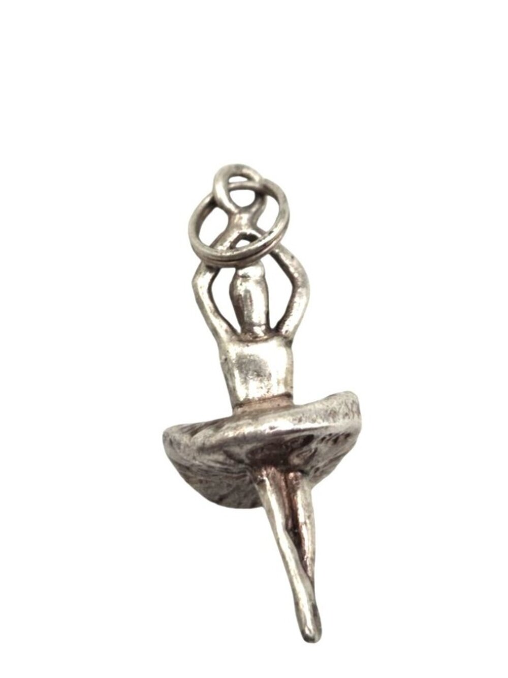 Sterling Silver Ballerina Charm Pendant 925
